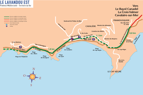 Parcours cyclable du littoral - V65 : Le Lavandou > Rayol-Canadel