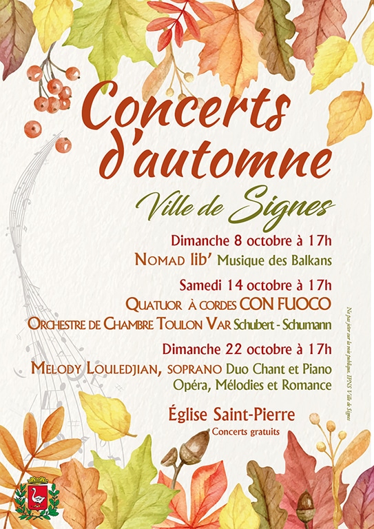 Concerts d'automne de Signes 2023