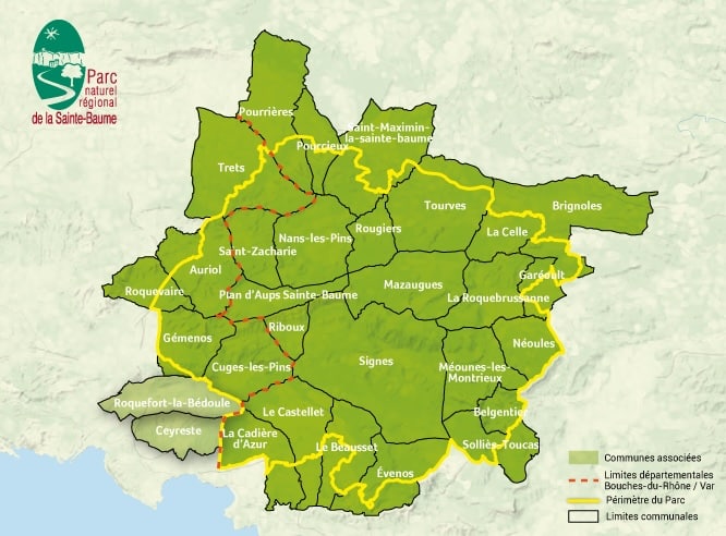 Carte PNR Sainte-Baume